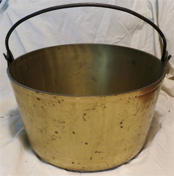 Nice Large Heavy Brass Bucket - Measuring 8 1/2" tall 15" Across - Not including Handle