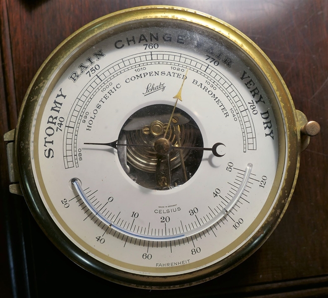Schatz Holosteric Compensated Barometer with Celsius Thermometer - Measures 4" Tall 6 1/2" Across
