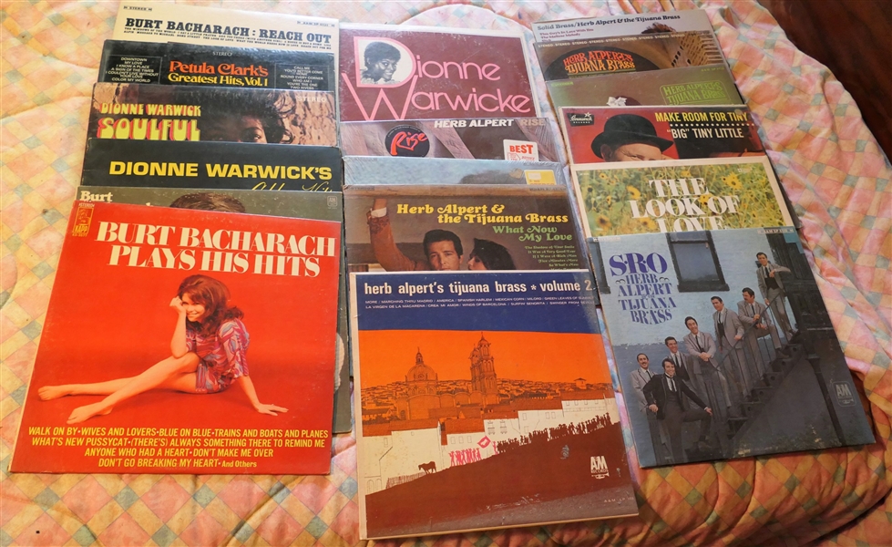 Lot of Record Albums including Burt Bacharach, Dionne Warwick,  and Herb Alpert