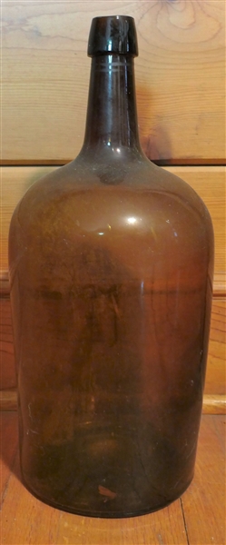 Brown Glass Bottle with Applied Top - Bottle Measures 18" Tall 