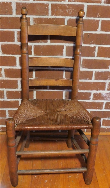 Country Primitive Granville Co. Ladderback Chair - Measures 36" tall 17" to Seat