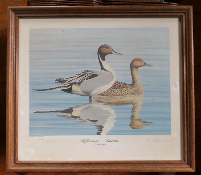 "Reflections - Pintails" Second Edition Print by R.L. Kothenbeutel Pencil Signed - No. 12695 - Framed - Frame Measures 12" by 13 1/2"