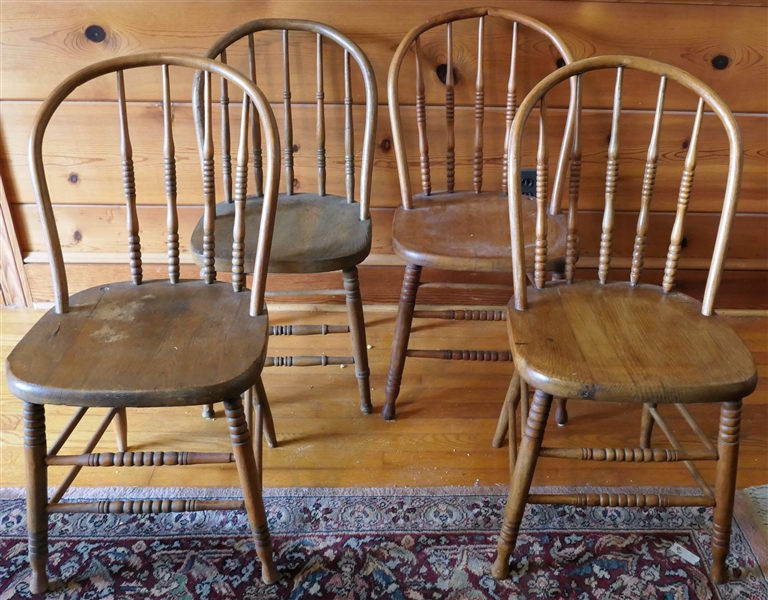 4 Matching Bentwood Side Chairs - 2 Chairs are Each Missing 1 Back Spindle 