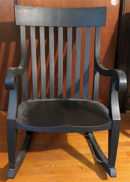 Black Painted Mission Rocker - Measures 35" tall 22" by 16"
