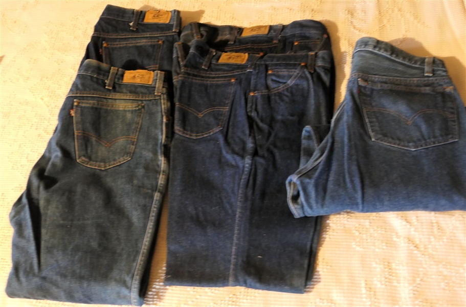 4 Pairs of Levis 557 Jeans and 1 Pair of Levis Button Fly Jeans - 557 All Size 38x31 - All in Good Condition 