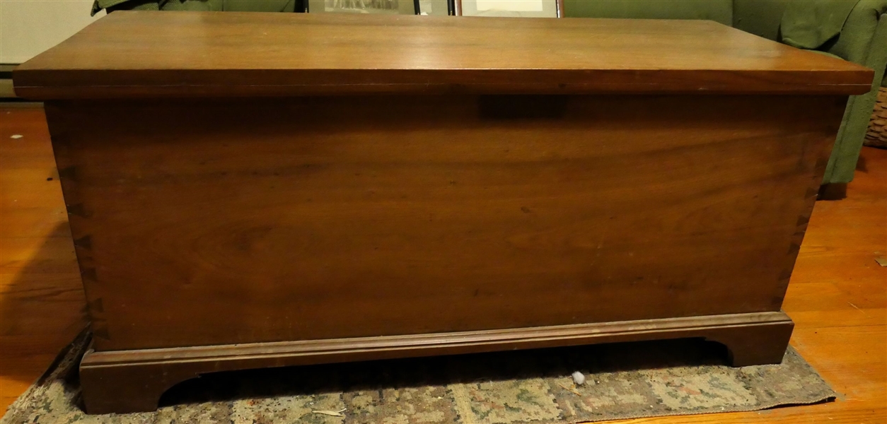 Nice Walnut Blanket Chest with Glove Box - Dovetailed Case - Measures 20 1/2" tall 45 1/2" by 17 1/2" 