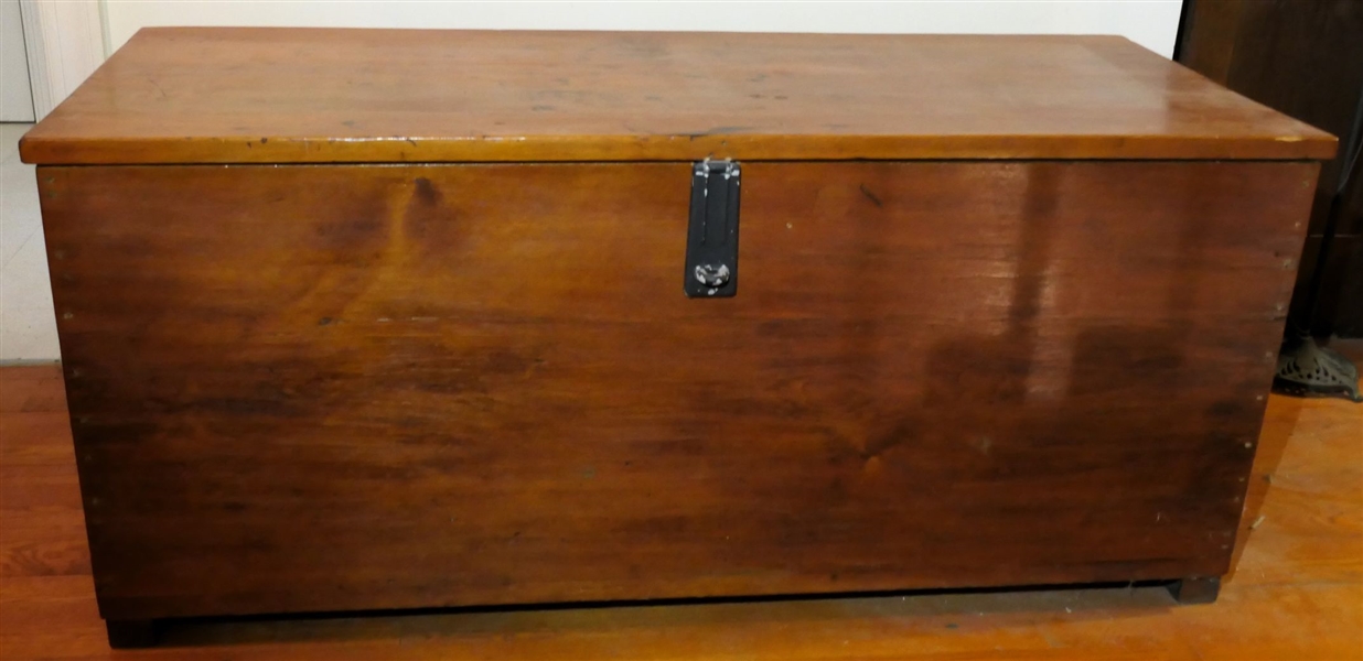 Very Large Pine Box with Heavy Duty Metal Latch - 3 Metal Hinges - Chest Measures 26" Tall 58" by 22 1/2" 