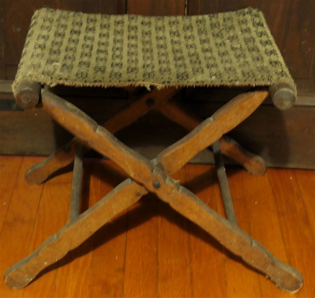 Early Folding Carpet Luggage Rack - Measures 15" Tall 16" by 14" 