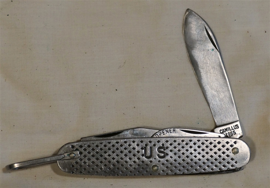 US 4 Blade Stainless Steel Pocket Knife -Measures  Camillus 1965