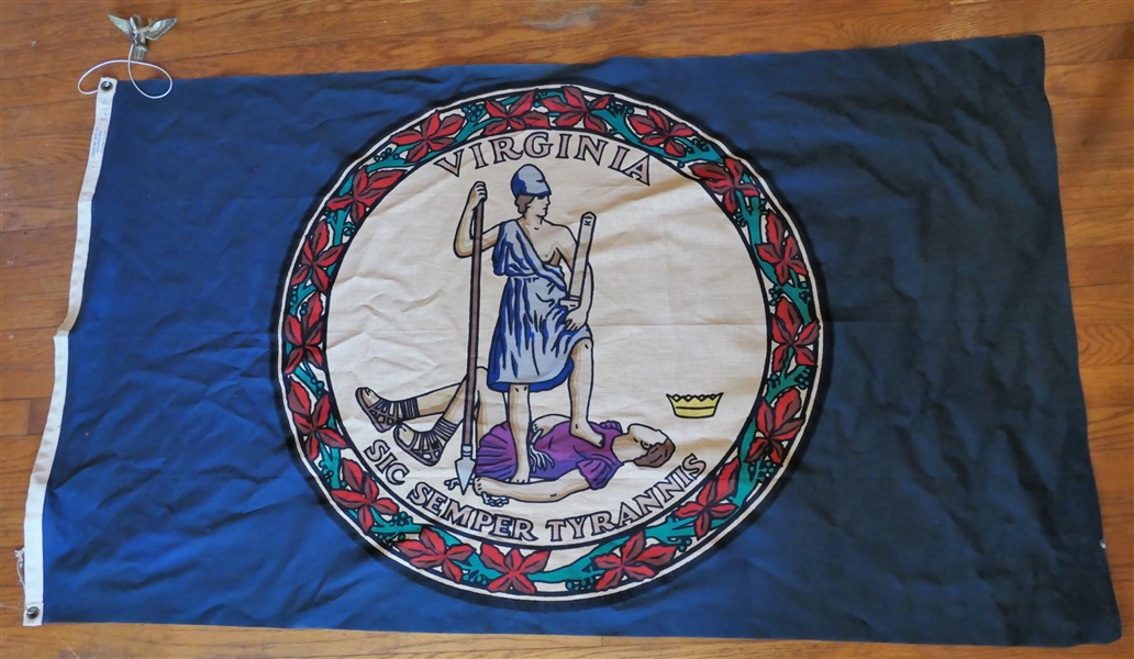 Virginia State Flag by Timberlake MFG. Co. Richmond VA - 3 by 5 - With Brass Eagle 