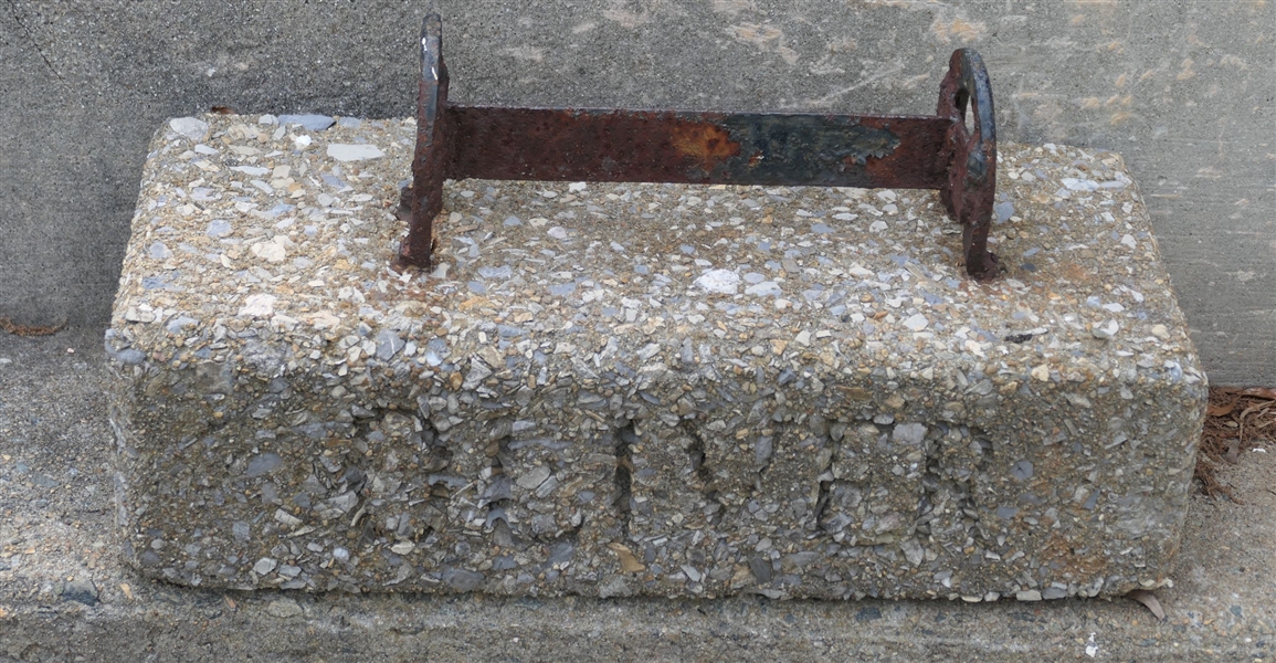 "Oliver" Homemade Iron and Horseshoe Boot Scrape with Concrete Base
