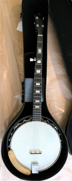 Kay 5 String Banjo -  Mother of Pearl Inlaid Neck - Eagle Design on Back - In Case 