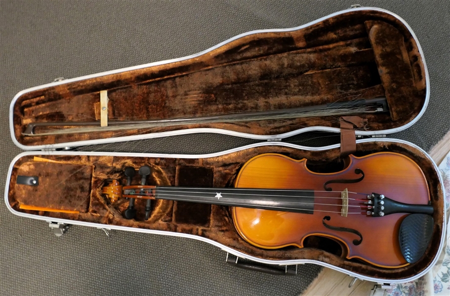 Ton-Klar "The Dancla" Violin - Made in Germany For William Lewis & Sons. Chicago Illinois -By WM. Landkin - Serial Number 2523-14" - 12250 - In Hard Case with Bow and Replacement Strings 