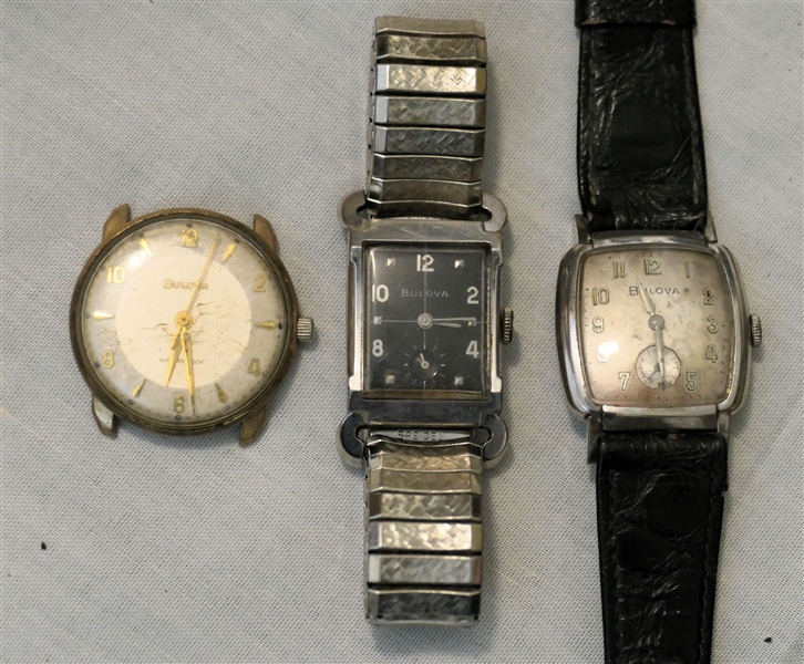 3 Bulova Wristwatches - Bulova L9 - Wrist Watch, Bulova M3, and Bulova M3 with Second Dial 