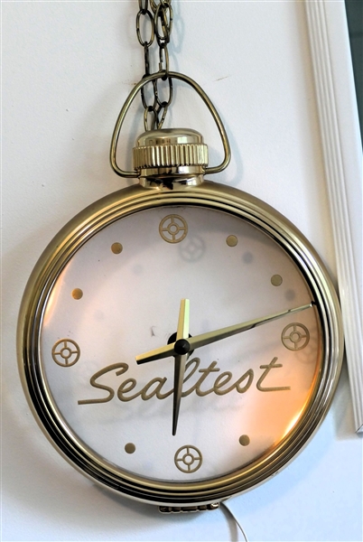 Sealtest Milk - Pocket Watch Clock - Lighted - Works - Clock Measures 12" Across
