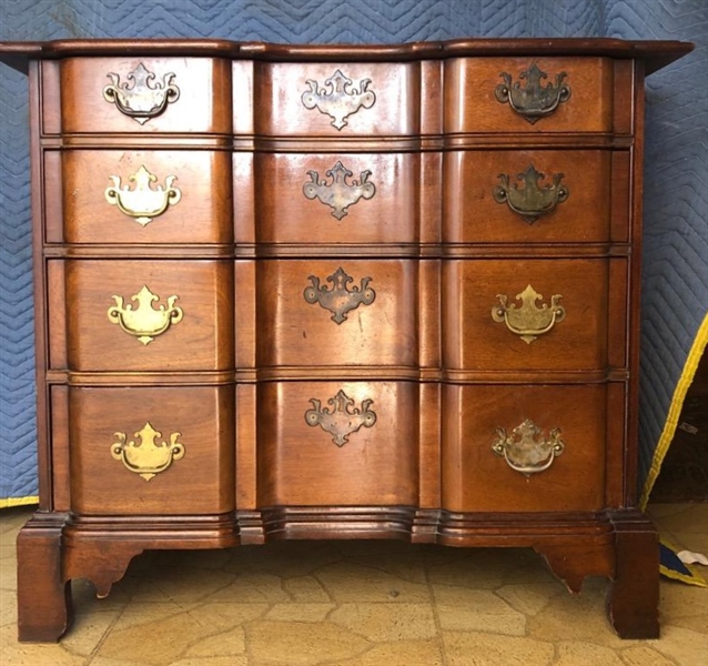 Mahogany Chippendale Style Block Front Chest of Drawers by Century Furniture 