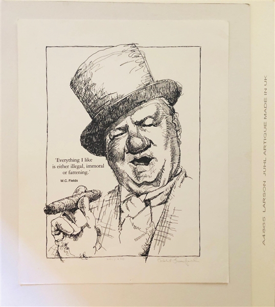 W. C. Fields Signed & Numbered Print8 201/250 Robert Lune