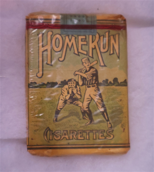 Home Run Cigarettes - New Old Stock - Sealed Pack of 20 Cigarettes - Liggett Myers - Durham, NC in Glass Front Display Box