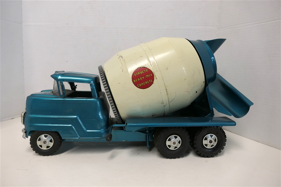 Structo Ready Mix Concrete -  Pressed Steel Concrete Mixer Truck - Measures 9" Tall 16 1/2" long