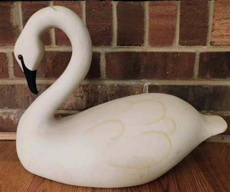 Wood Carved Swan 12 Tall 15 Long