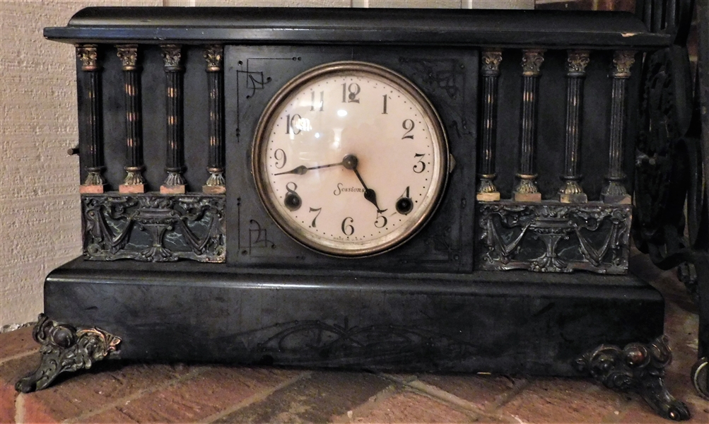 Fancy Sessions Mantle Clock - with Pendulum - 11 1/2" 17" by 7"