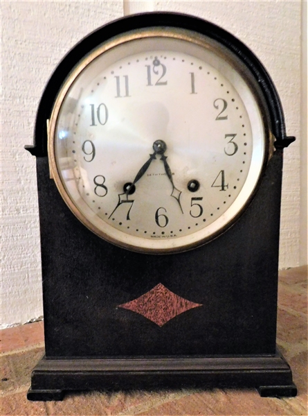 Seth Thomas Onion Head Clock   - 10" tall  - Original Paper Label inside James M. Fox Jeweler Rocky Mount, NC 