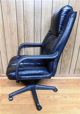 Black Bonded Leather Rolling Office Chair