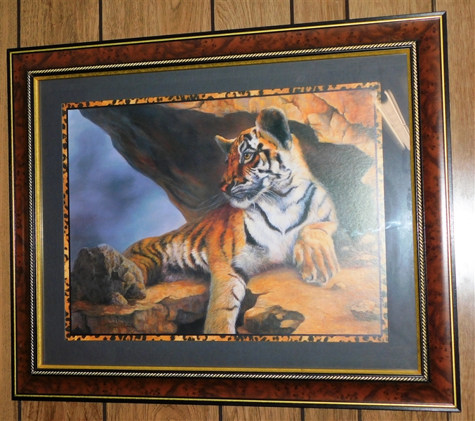 Tiger Print - Framed and Matted - Frame Measures 27" by 33"