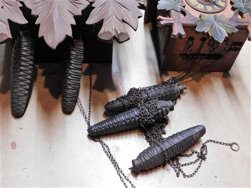 2 Cuckoo Clocks  - Larger one Missing Hands - Both Have Weights - Largest is 16 Smaller 9 - NO PENDLUMS 