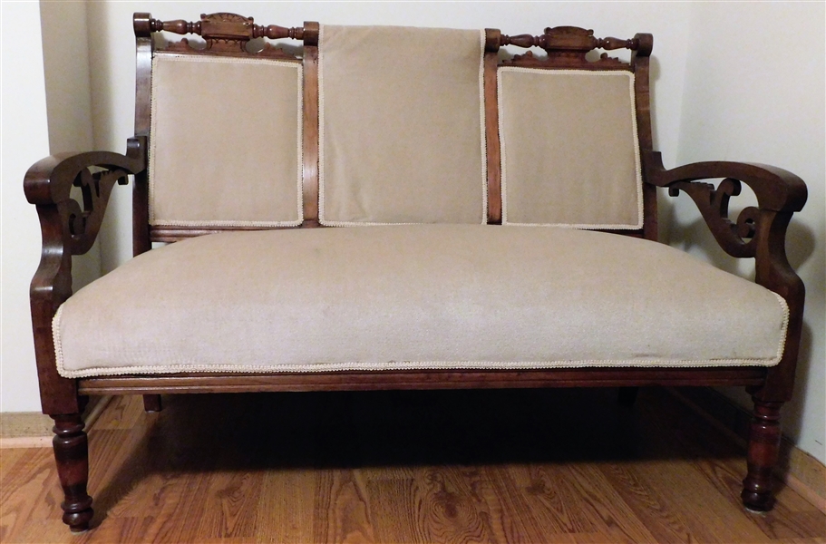 Victorian Settee - Very Nicely Upholstered - 39" 49 1/2" by 20"