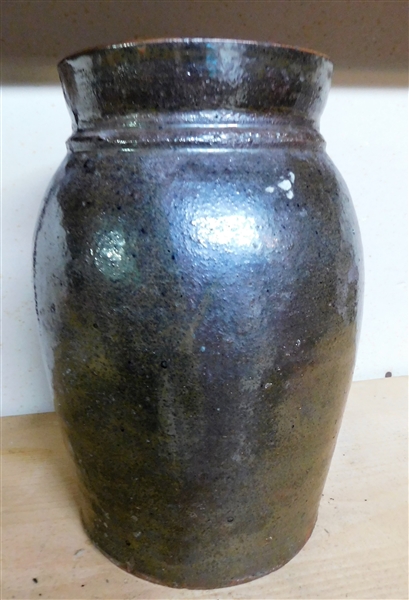 North Carolina Alkaline Glaze Pottery Churn Small Chip on Rim - See Photo - 10" Tall 5" Across