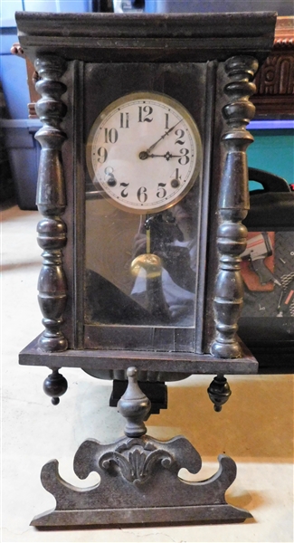 Wall Clock with Works - No Key - Crown Needs to Be Glued - 29" with Crown and Finial 