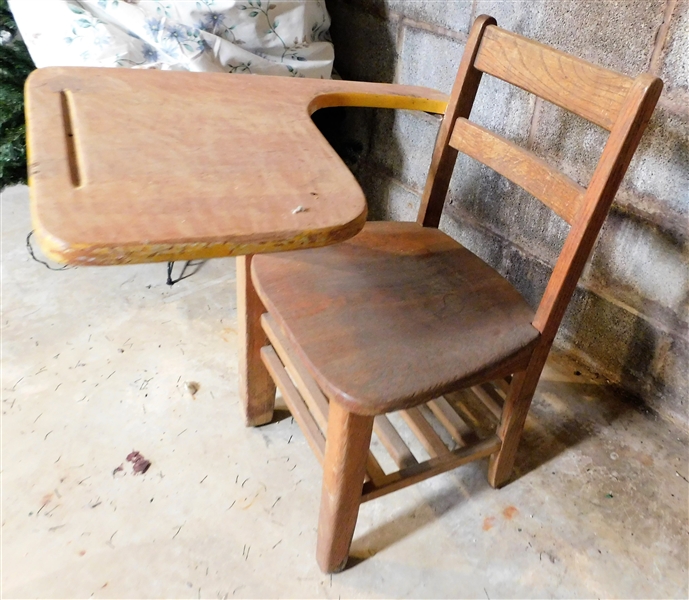 Oak School Desk - 28" Tall 