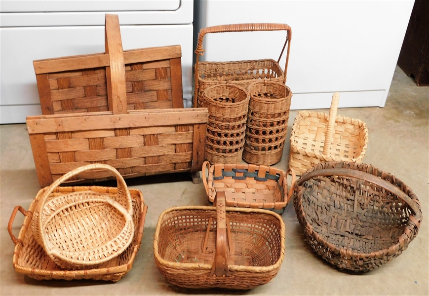 Lot of 8 Baskets including Wine Basket