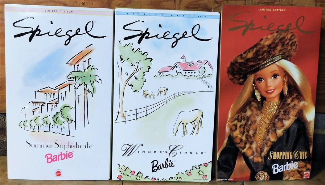 3 Spiegel Barbie Dolls - Summer Sophisticate, Winners Circle, and Shopping Chic