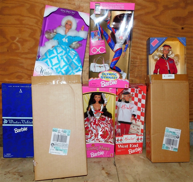 6 Barbie Dolls including Winter Velvet, Olympics, Arizona Jeans