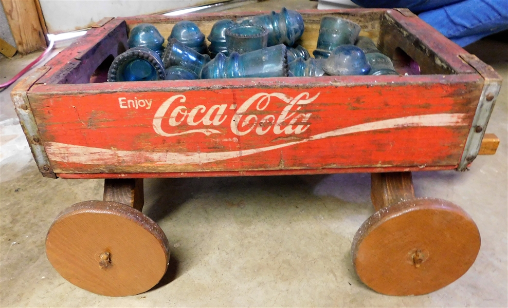 Coca Cola Drink Crate Wagon Full of Glass Insulators