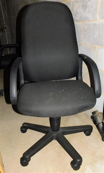 Black Straight Back Desk Chair - Adjustable Height