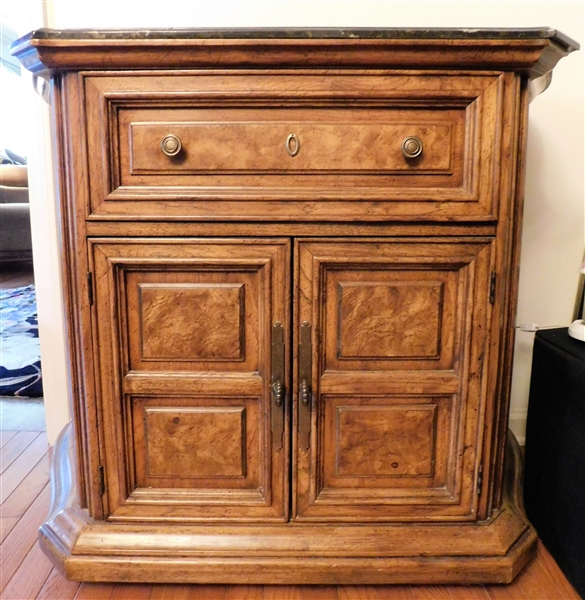 American of Martinsville - Marble Top Credenza - 1 Drawer and Double Doors - 32" 39"  by 18 1/2"