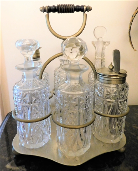 Turn of the Century Cruet Set - Missing 1 Top 