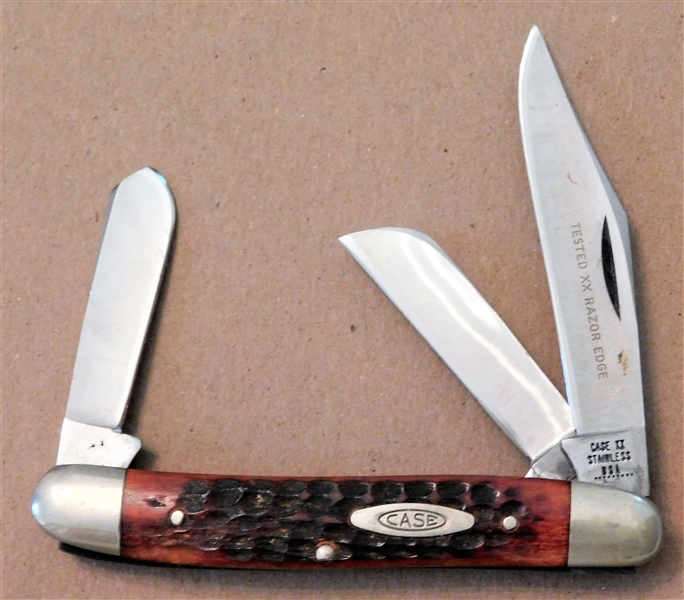 Case XX 3 Blade Pocket Knife - with Tested XX Razor Edge Blade - 4"