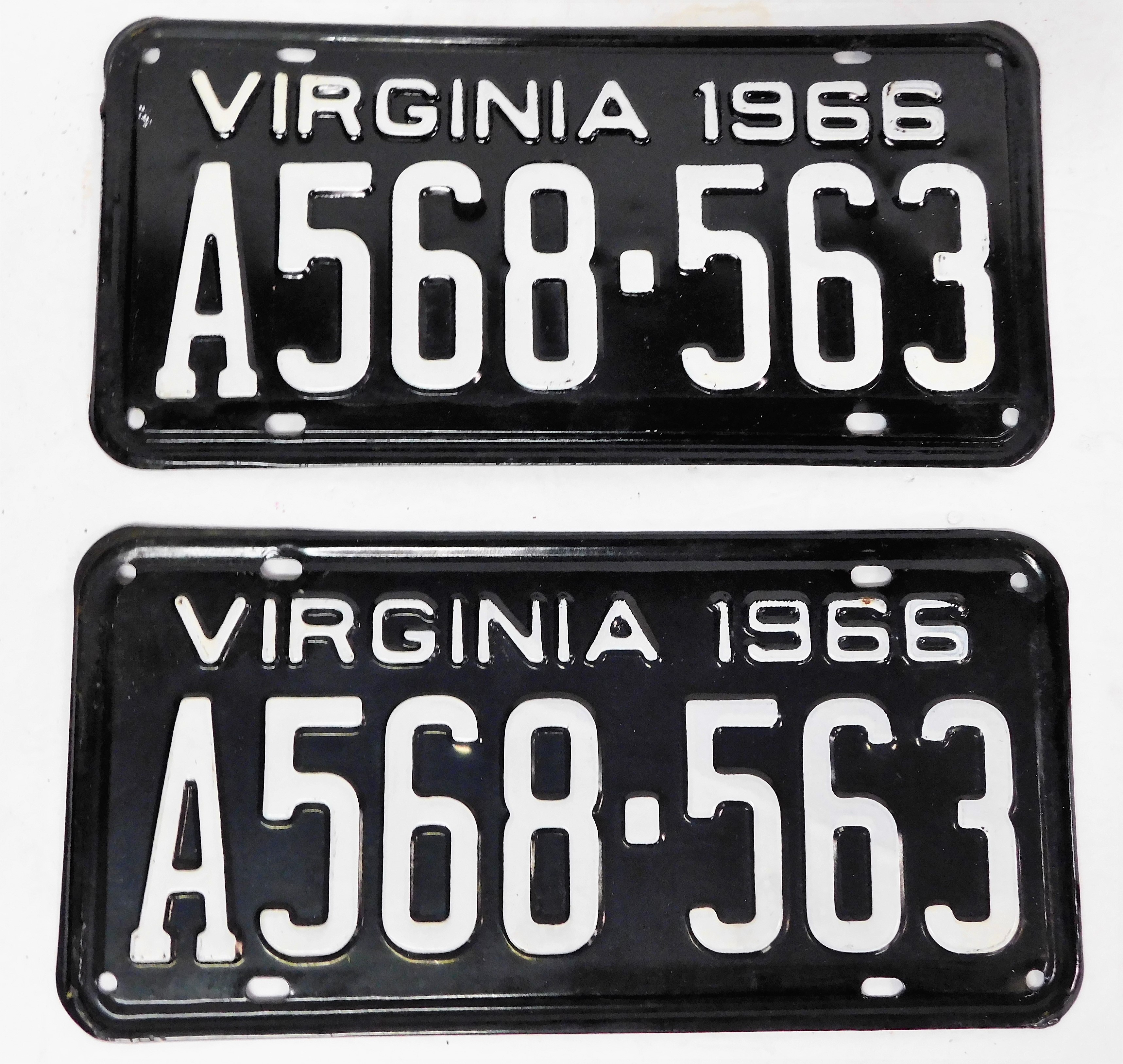 Lot Detail - Matching Pair of Virginia 1966 Tags