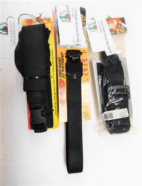 New in Package Intrepid Tactical Sling for AR, 52" Black Hawk Tactical Belt, and Super Shooting Rifle Sling