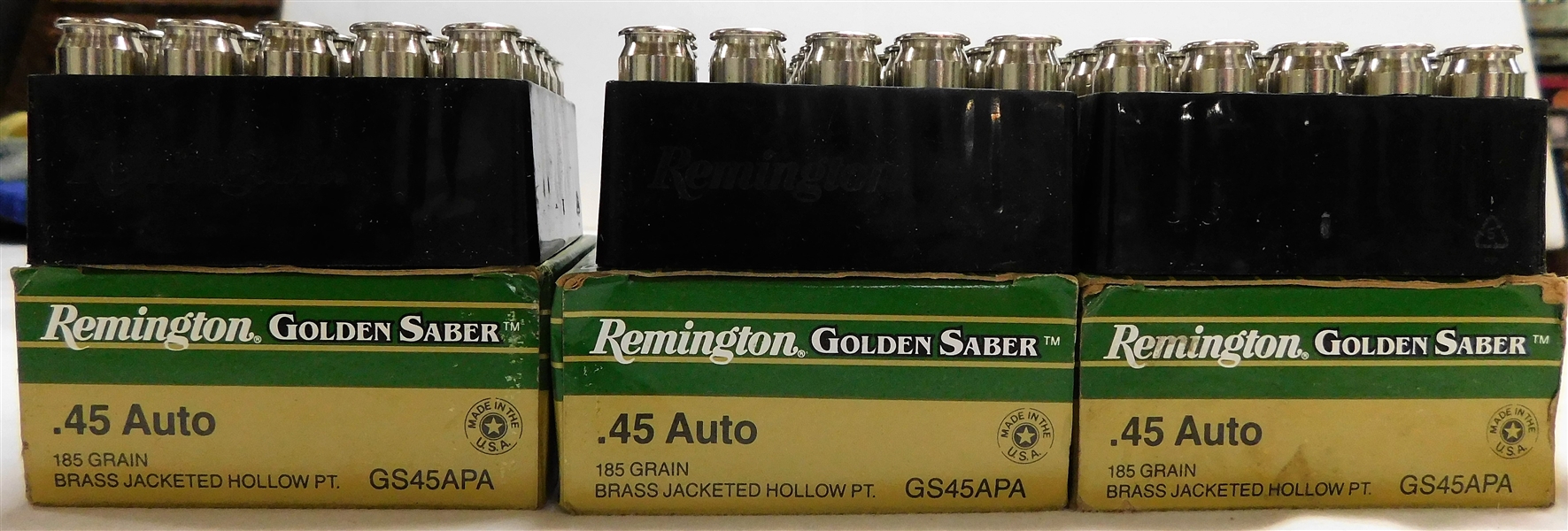 3 Boxes of .45 Auto Remington Golden Saber Bullets