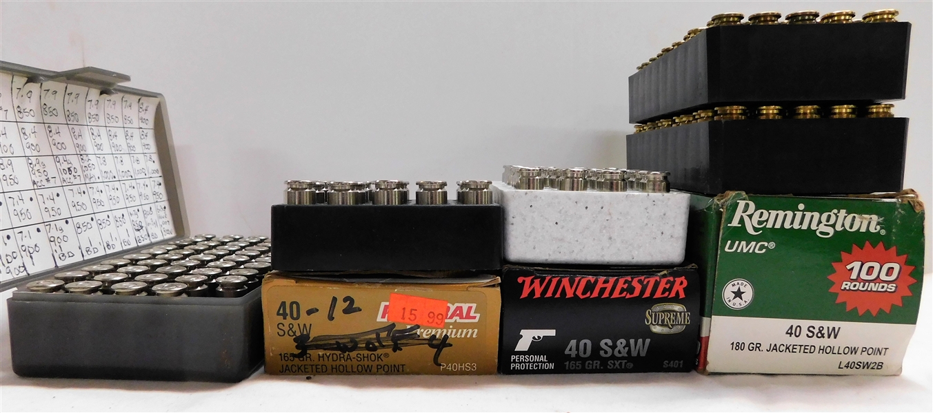 199 Rounds of .40 S&W Bullets - See Photo for Makers