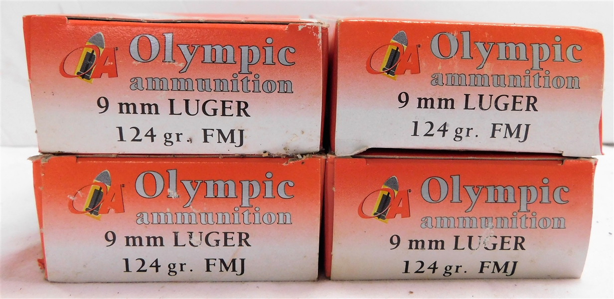 200 Rounds of Olympic 9mm Luger Bullets 