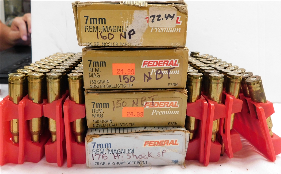 80 Rounds of 7mm Bullets - See Photos For Make and Grain