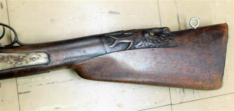 Double Barrel Rabbit Ear Rifle - Engraved Stock with Ram Rod -From Kentucky - Issue on Forearm 