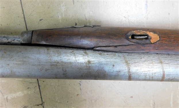 Double Barrel Rabbit Ear Rifle - Engraved Stock with Ram Rod -From Kentucky - Issue on Forearm 