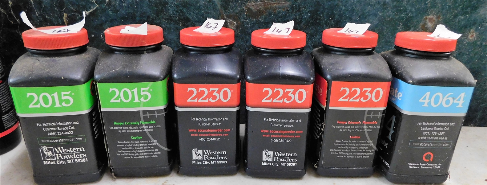 6 Unopened Canisters of Western Powders 2015, 2030, and 4064